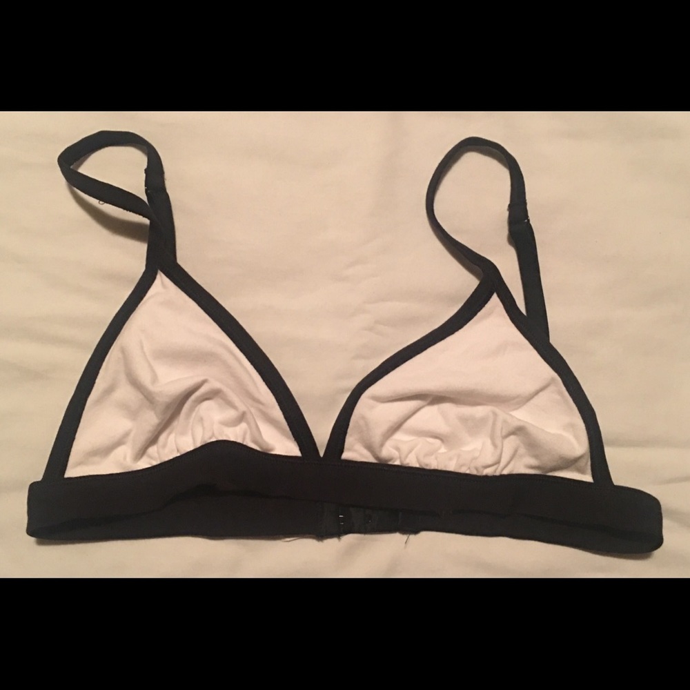 Pink NWT white with black straps bra size M.